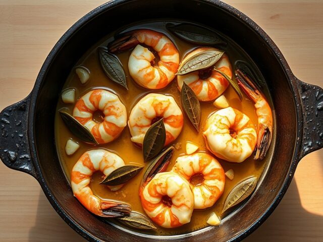 Garnalen – Gelaurierd in de Oven