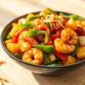 Garnalen met Chinese Zure Sesam-Soja en Paksoi