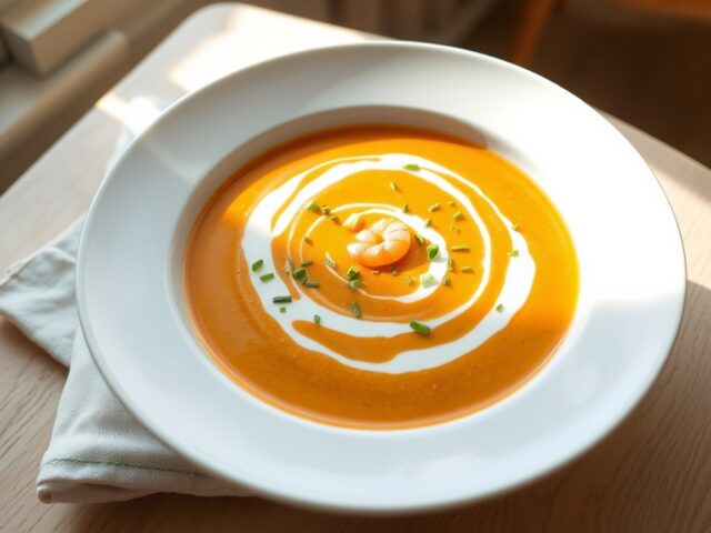 Garnalenbisque met bieslook