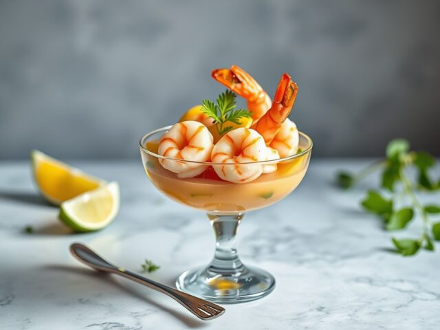Garnalencocktail met mango en limoendressing