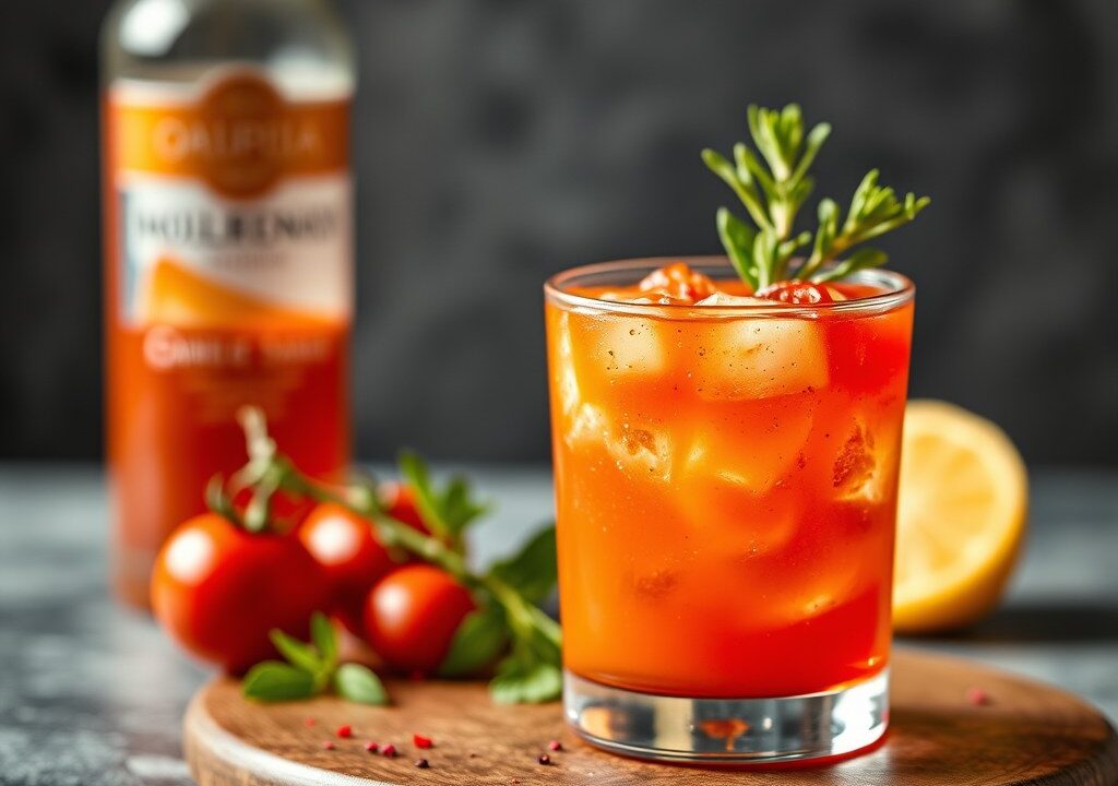 Garnalencocktail met wodka, AI-gegenereerde illustratie
