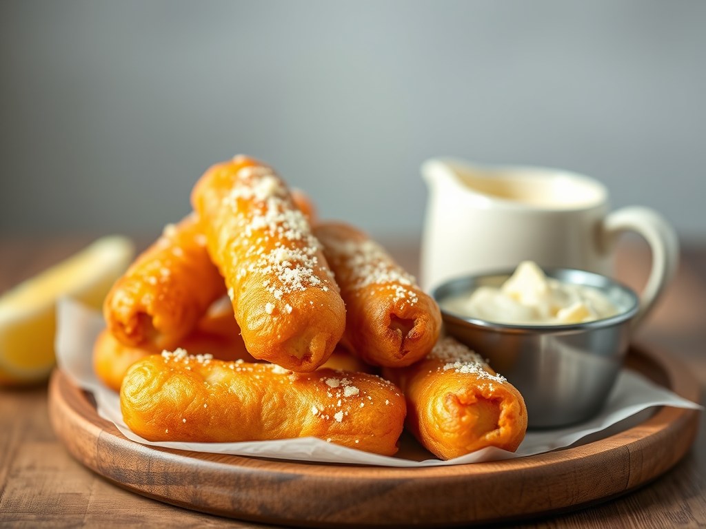 Garnalenkroketjes met gruyere, AI-gegenereerde illustratie