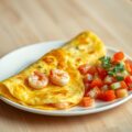 Garnalenomelet met tomaat-komkommersalsa
