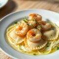 Garnalenravioli met venkel en kervelboter