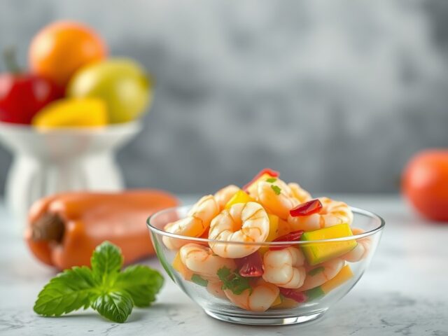 Garnalensalade in een glas — AI-gegenereerde illustratie