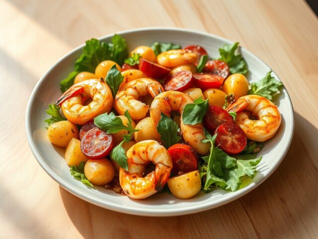 Garnalensalade met rucola