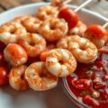 Garnalenspiesjes met chilisaus