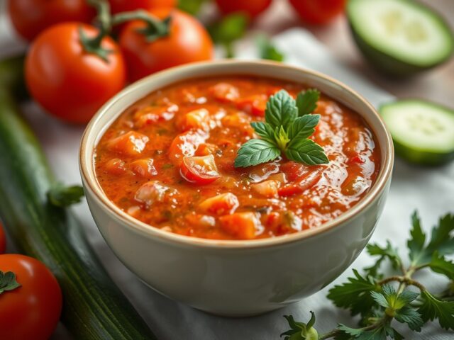 Gazpacho van Tomaten en Komkommer III — AI-gegenereerde illustratie