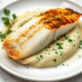 Gebakje van rog met kruidenpuree