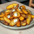 Gebakken aardappelen met blauwe kaas