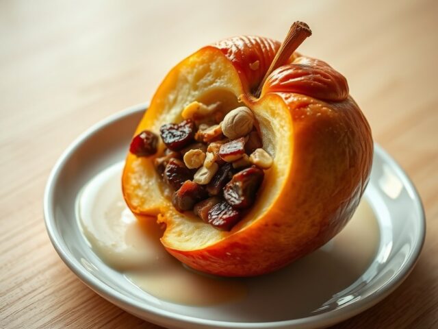 Gebakken appel met dadelvulling