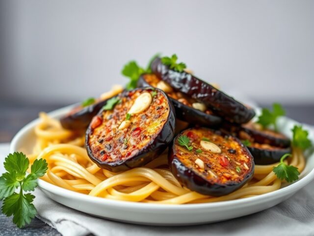 Gebakken aubergines — AI-gegenereerde illustratie