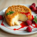 Gebakken brie met frambozendressing