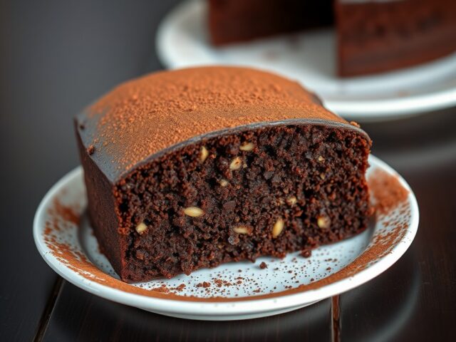 Gebakken chocolade-en quinoataart
