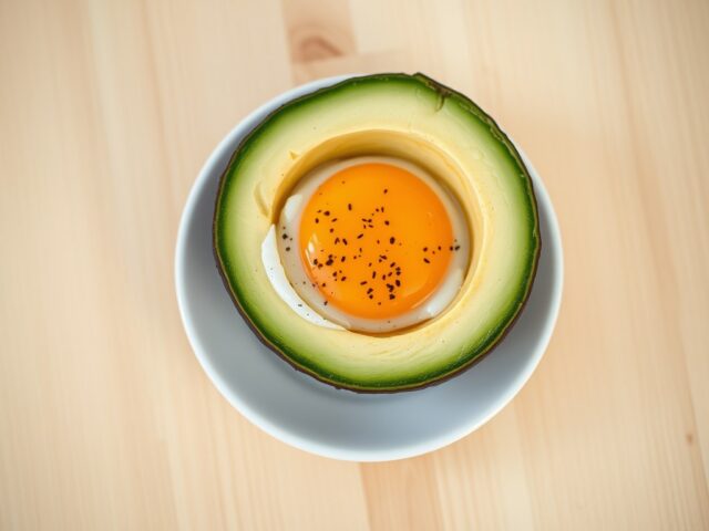 Gebakken ei in avocado