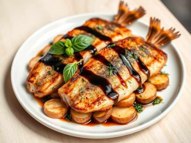 Gebakken filets van zeebarbeel