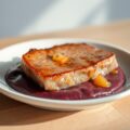 Gebakken ganzenlever met rode kool puree