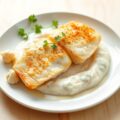 Gebakken griet met bloemkool en sauce vierge