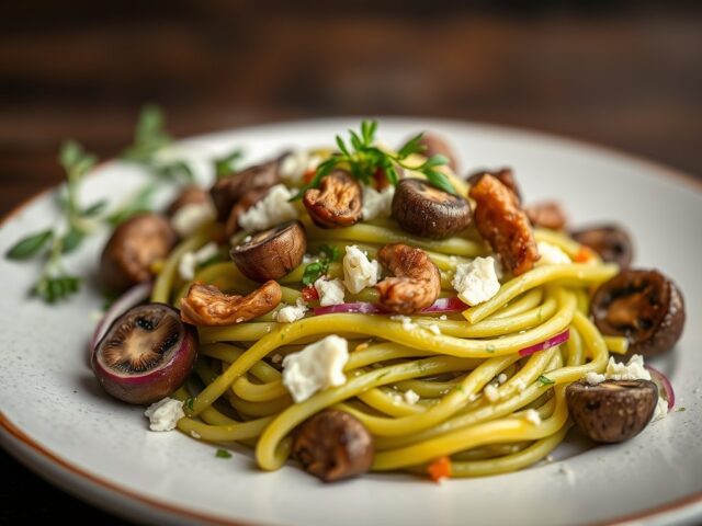 Gebakken groene pasta