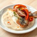 Gebakken mulfilet met ham en tonijncréme