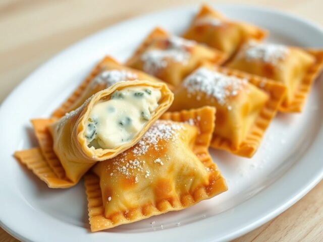 Gebakken ravioli met kaas