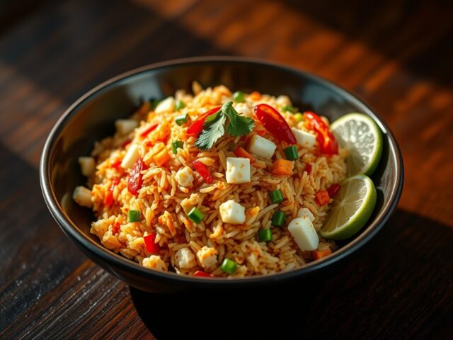 Gebakken rijst met Thaise chili pasta