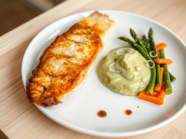 Gebakken schol met avocadomousselins ( zie opm)