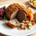 Gebakken skaepsrond met Cranberrycompote, aardappels met rozemarijn uit de oven en Venkelsalsa