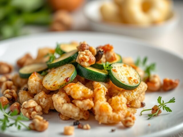 Gebakken slibtong met courgette.