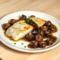 Gebakken tong, mousserons en bieslook