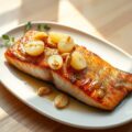 Gebakken zalmfilet met druiven en cashewnoten