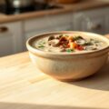 Gebonden champignon soep