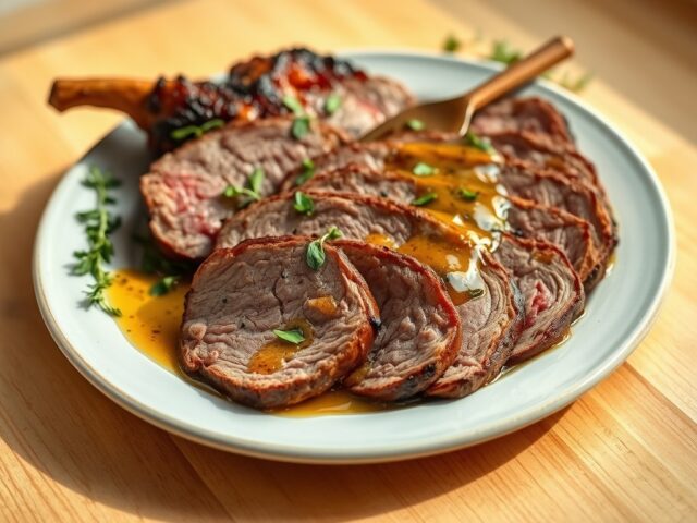 Gebraden lamsvlees met oregano