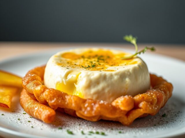 Gefrituurde camembert — AI-gegenereerde illustratie