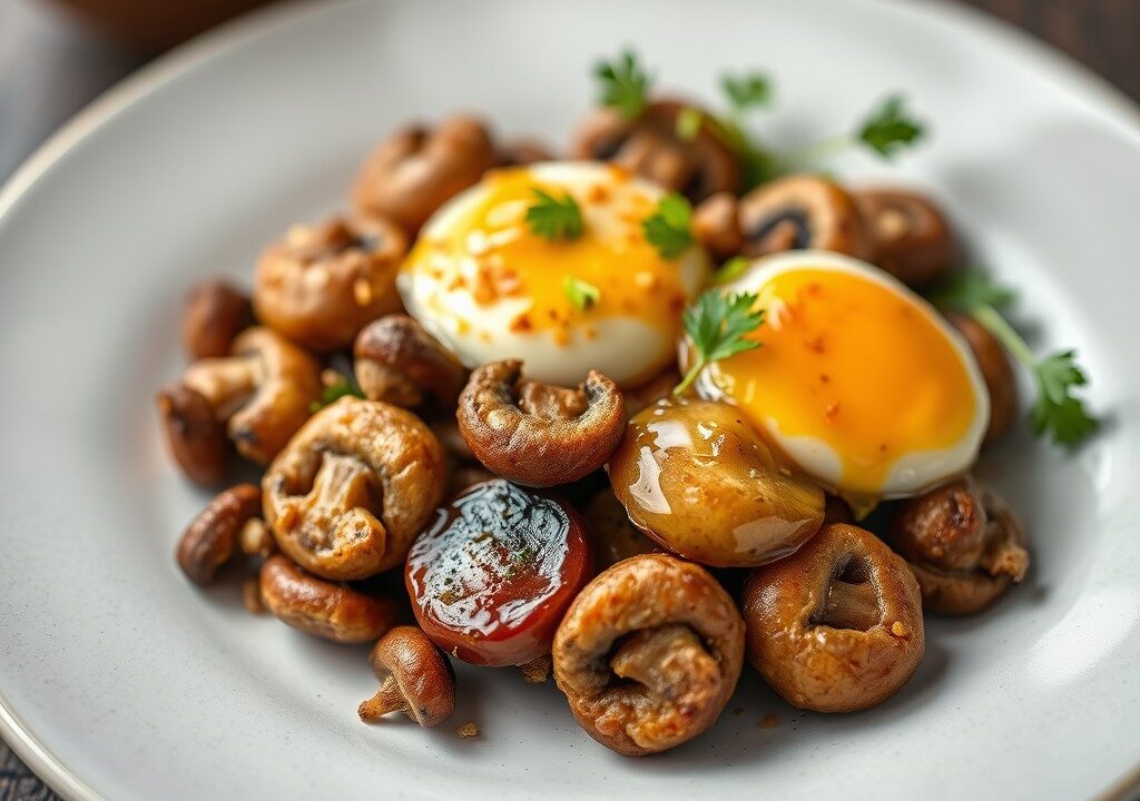 Gefrituurde champignons, AI-gegenereerde illustratie