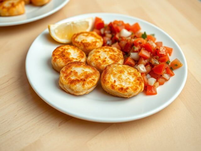 Gefrituurde coquilles met salsa
