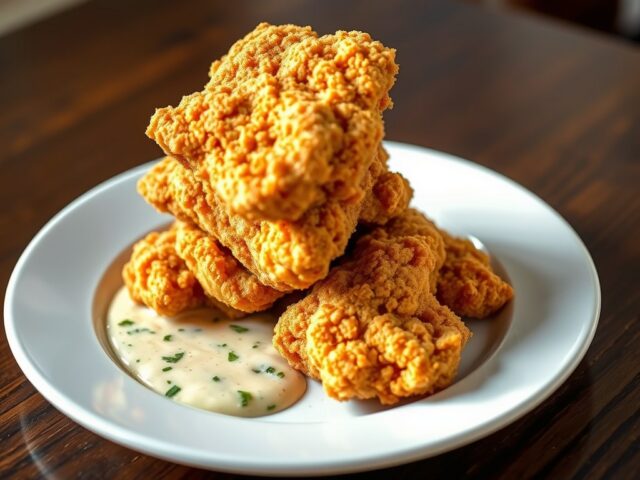 Gefrituurde Kip Kentucky Stijl met Vélouté Saus