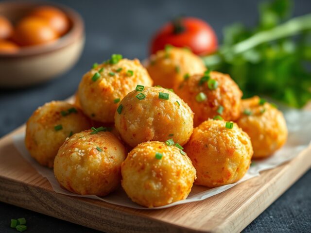 Gefrituurde mozzarellaballetjes — AI-gegenereerde illustratie