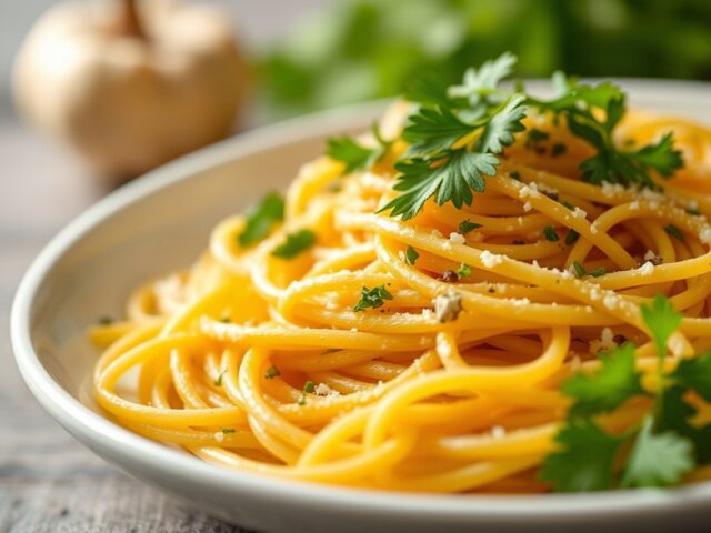 Gefrituurde spaghetti — AI-gegenereerde illustratie