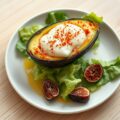 Gegratineerde avocado met paprika