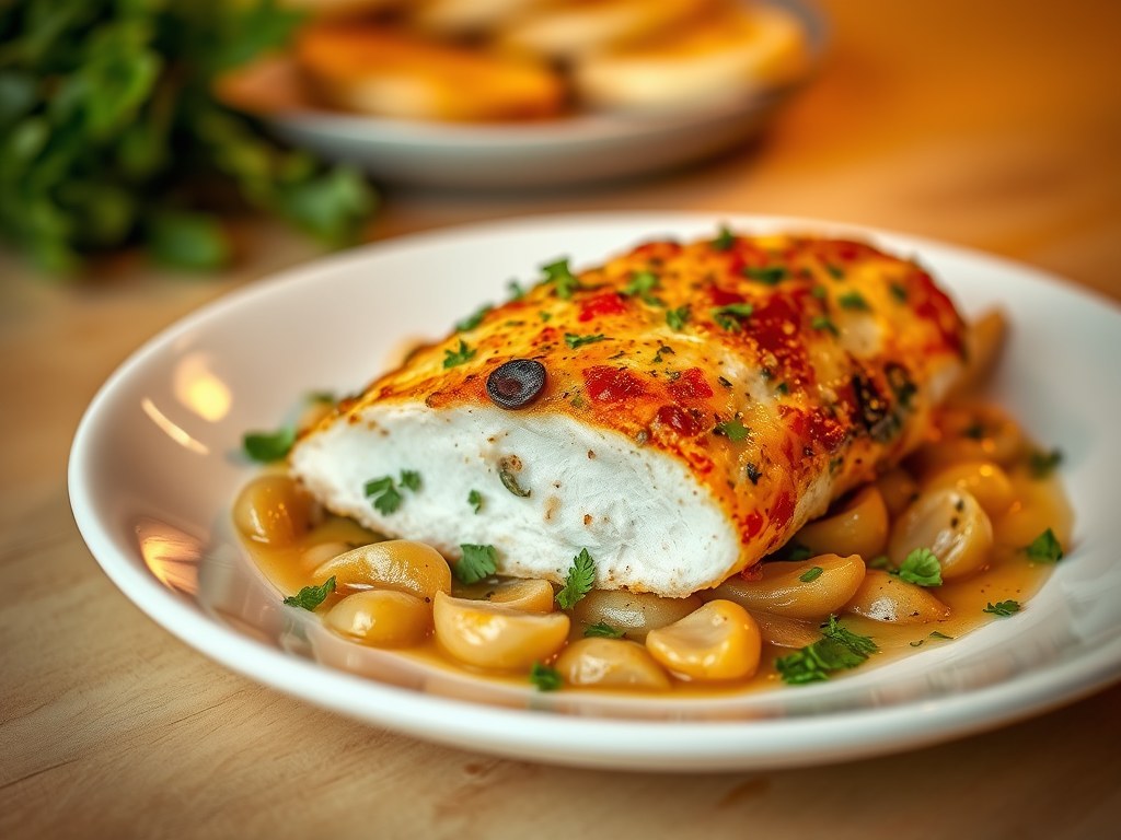 Gegratineerde kalkoenfilet, AI-gegenereerde illustratie