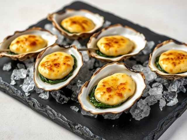Gegratineerde oester met champagne sabayon