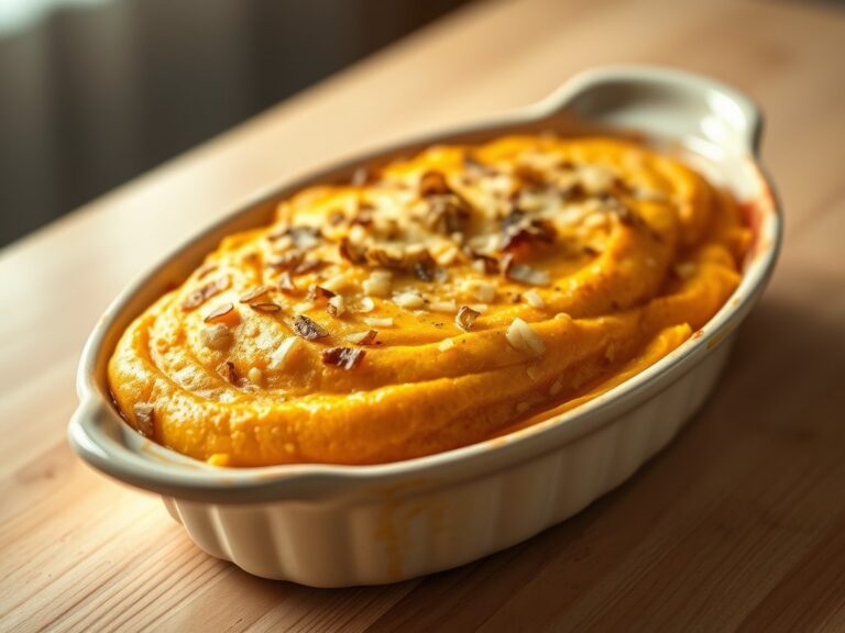Gegratineerde pompoenpuree