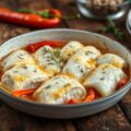 gegratineerde scholrolletjes met paprika