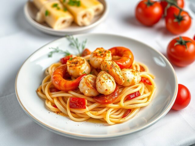 Gegratineerde tarbot met gamba’s en prei