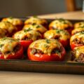 Gegratineerde tomaten met Old Amsterdam en gehakt