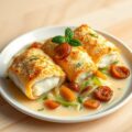Gegratineerde tongroletjes uit de oven