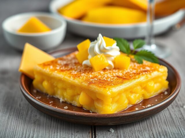 Gegratineerde wijnroom met mangopuree ( zie opm )