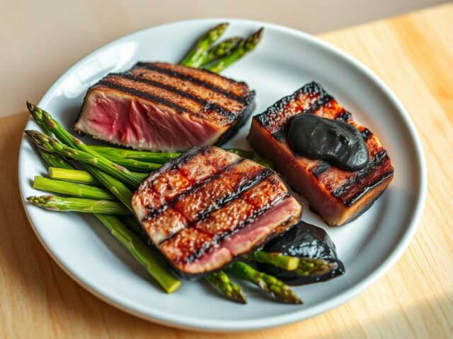 Gegrilde bleuvintonijn met inktvismayonaise