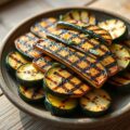 Gegrilde courgettes in olijfolie